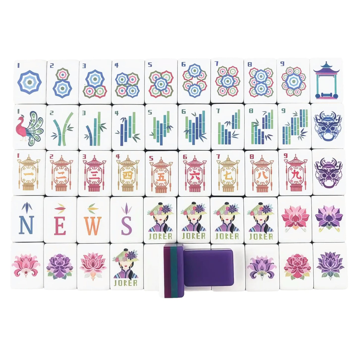 Royal Purple Lantern Mahjong Set