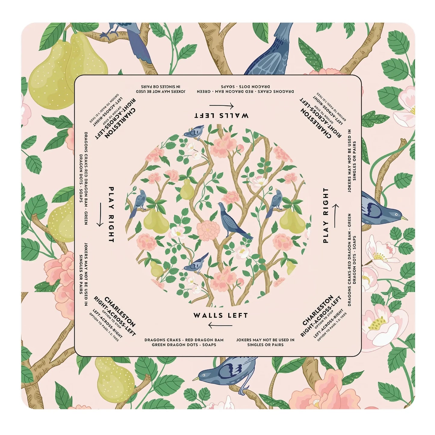 Blush Orchard Songbird Mahjong Mat