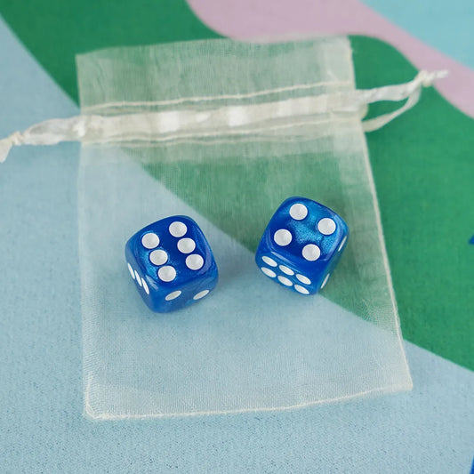 Cornflower Blue Acrylic Mahjong Dice Set