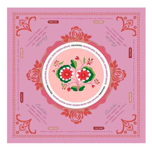 Pink Rose Waterproof Mahjong Mat