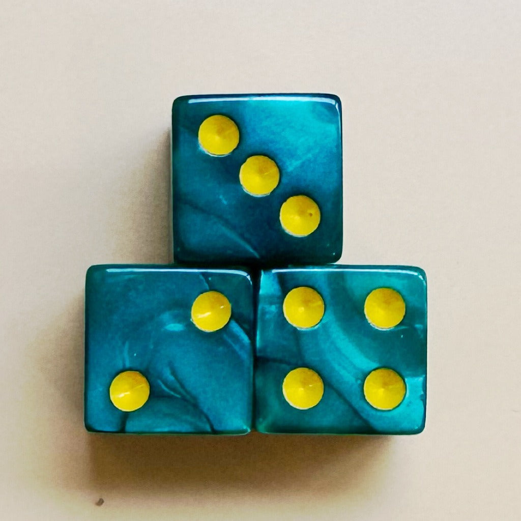 Luxury Jewel Swirl Acrylic Mahjong Dice