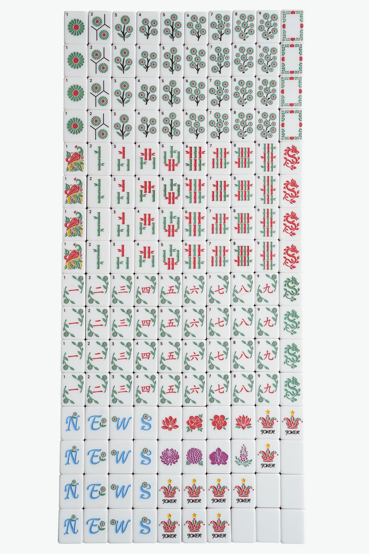 Green Bamboo Grove Mahjong Set