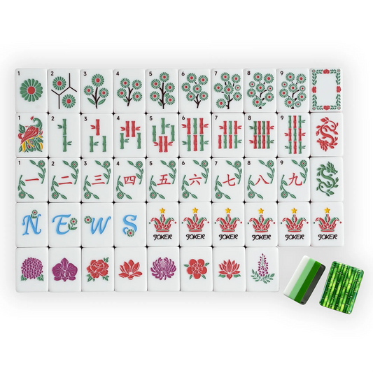 Green Bamboo Grove Mahjong Set