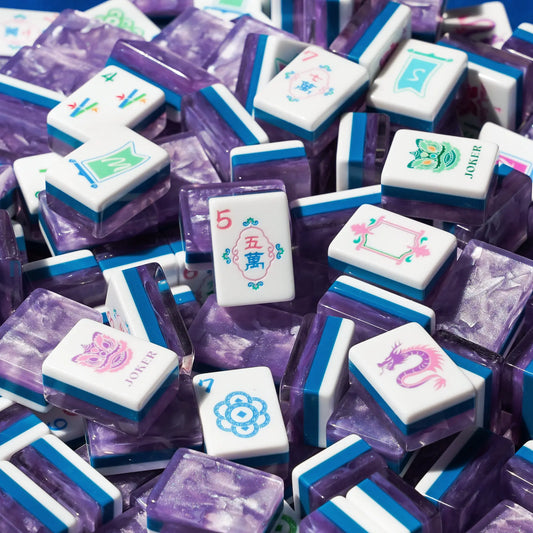 Royal Purple Lotus Mahjong Set