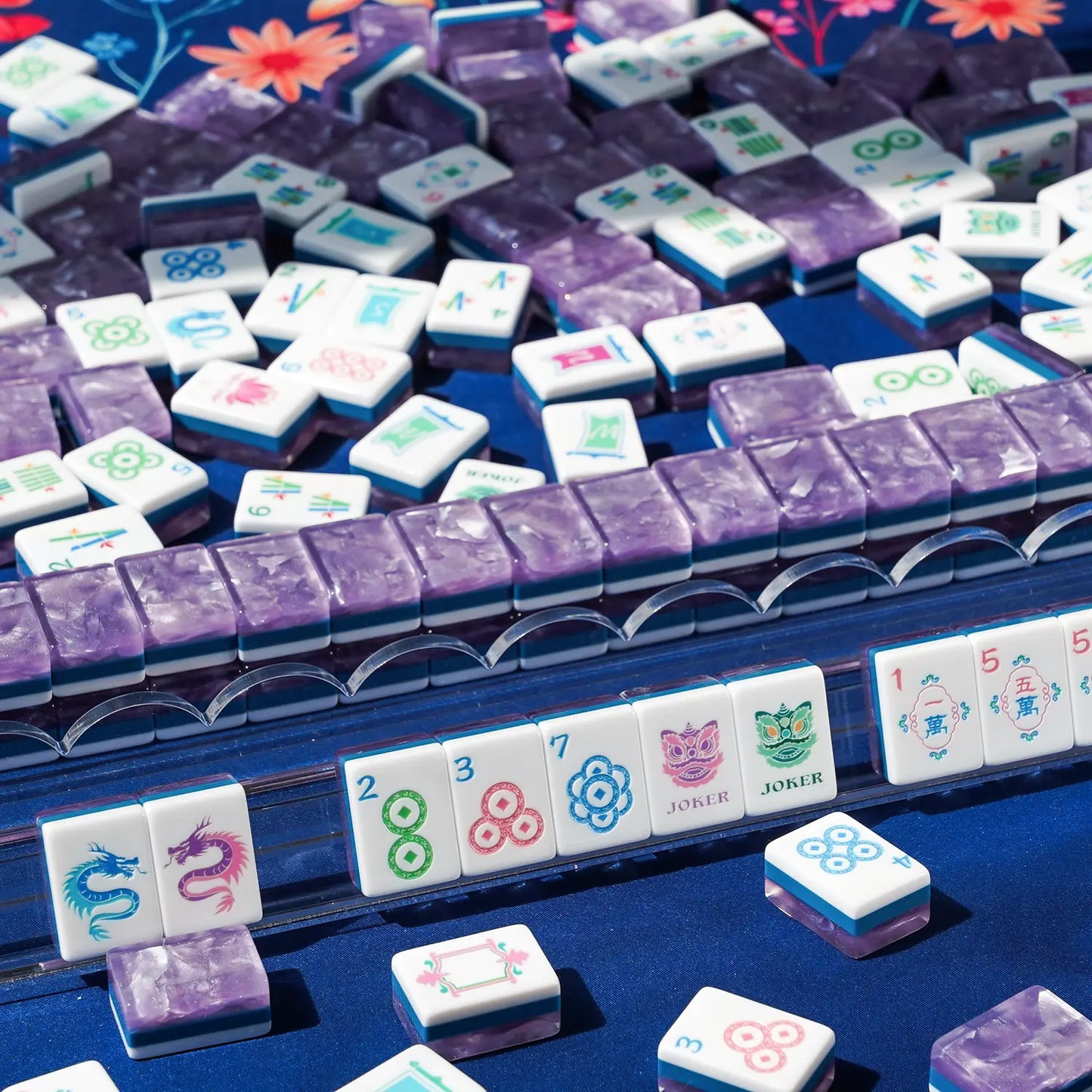 Royal Purple Lotus Mahjong Set