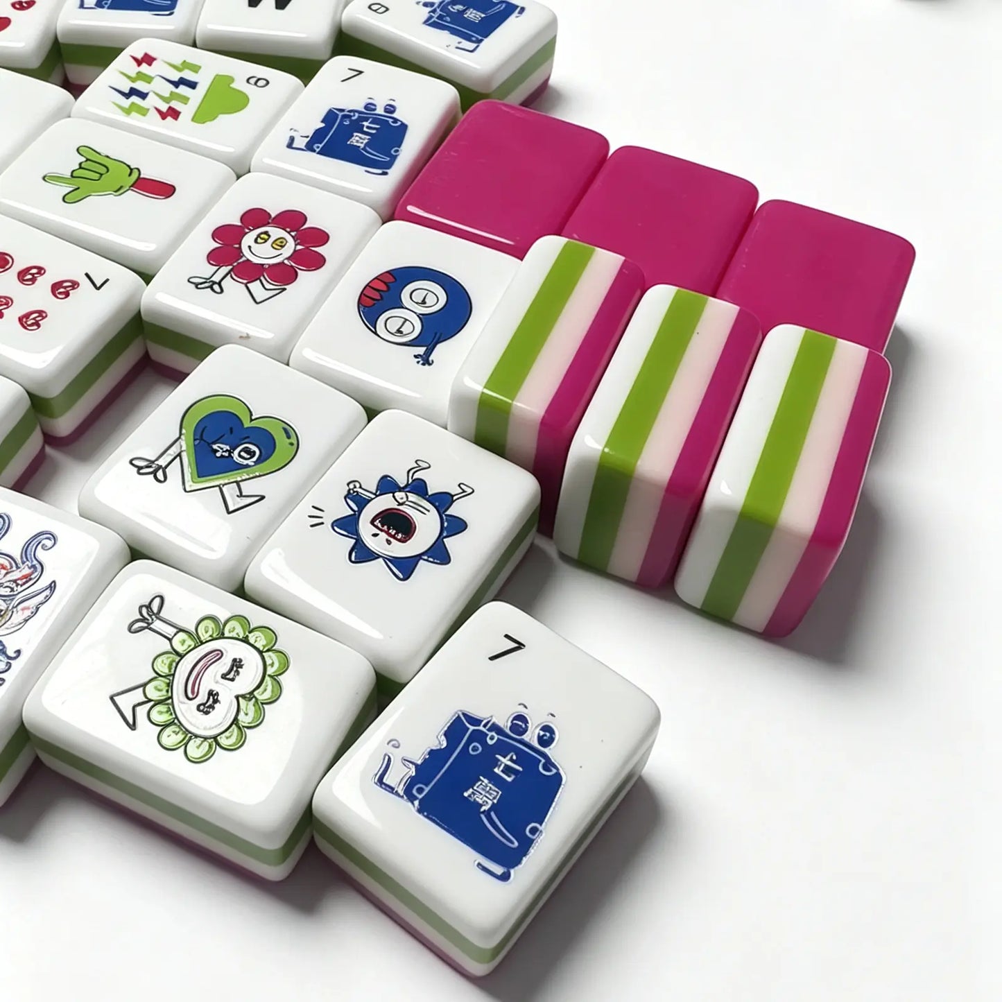 Berry Pink Pop Art Mahjong Set
