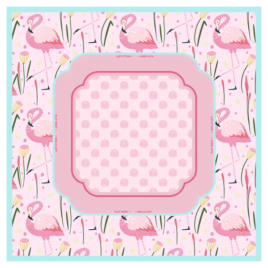 Preppy Pink Flamingo Mahjong Mat