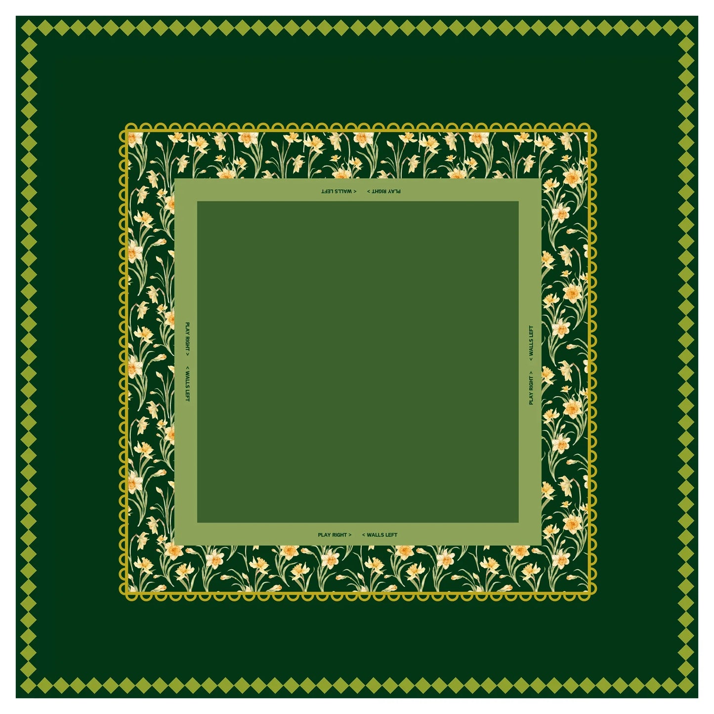 Hunter Green Estate Daffodil Mahjong Mat