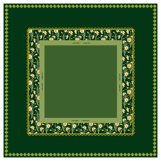 Hunter Green Estate Daffodil Mahjong Mat