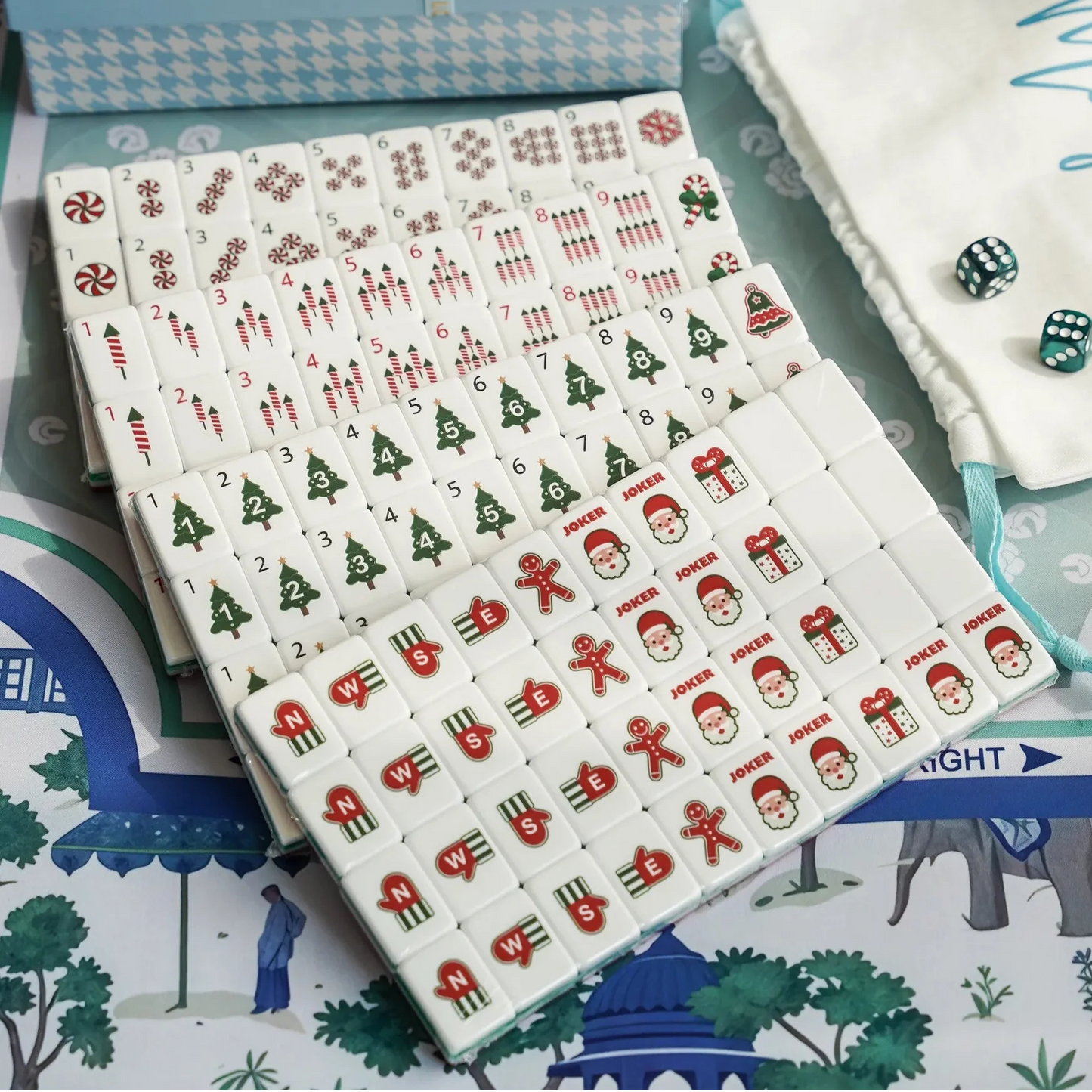 Christmas Cheer American Mahjong Set