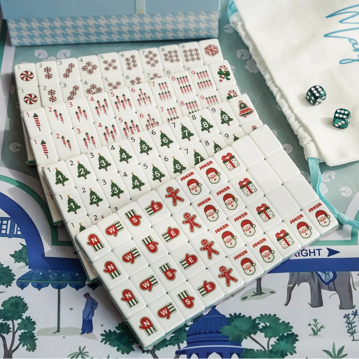 Christmas Cheer American Mahjong Set