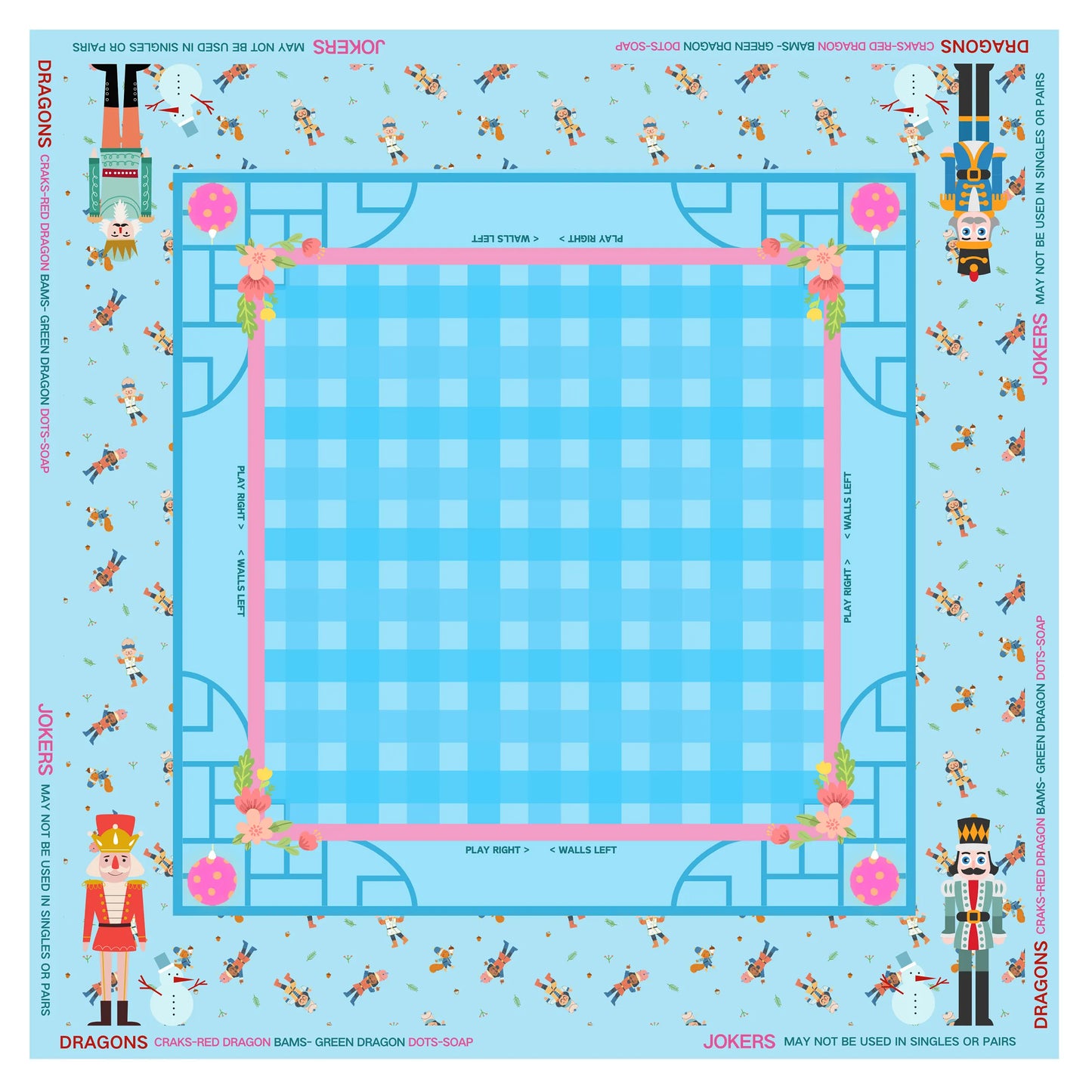 Christmas Nutcracker Plaid Mahjong Mat