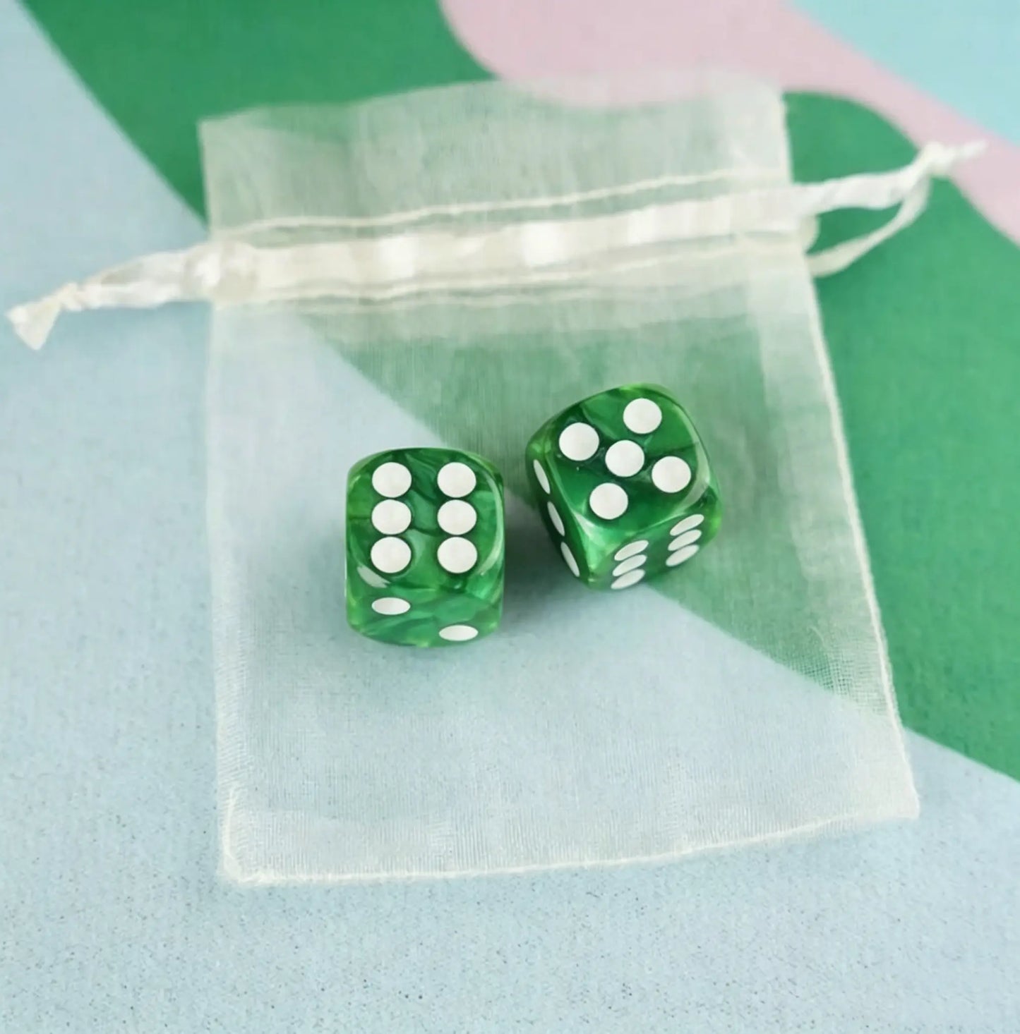 Jewel Swirl Acrylic Mahjong Dice
