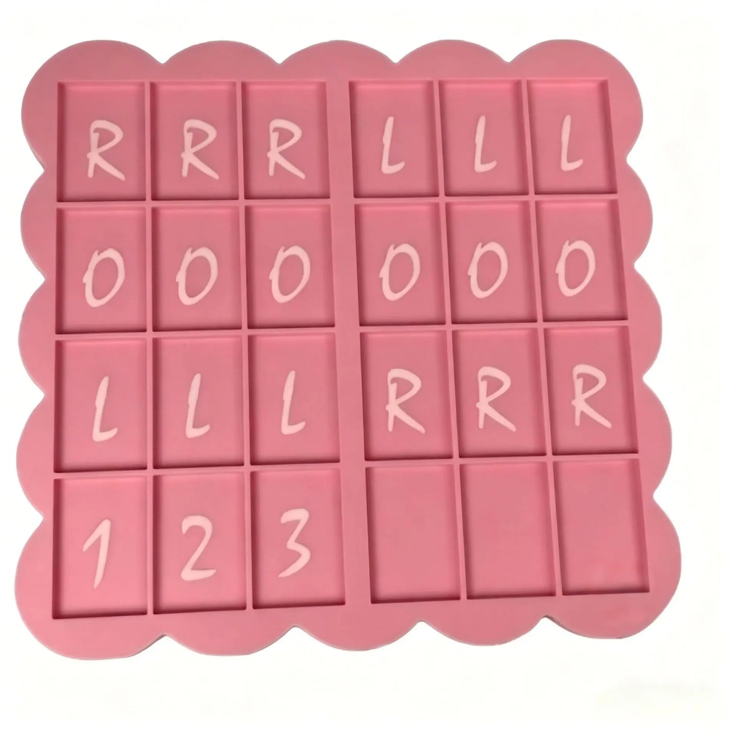 All-pink 3D printed PLA American Mahjong practice board featuring a playful scalloped border for Charleston passing practice.